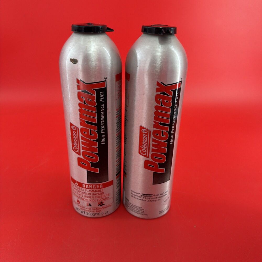 Vintage Coleman Powermax High Performance Fuel 300g 10.6 oz Canister Set Of 2